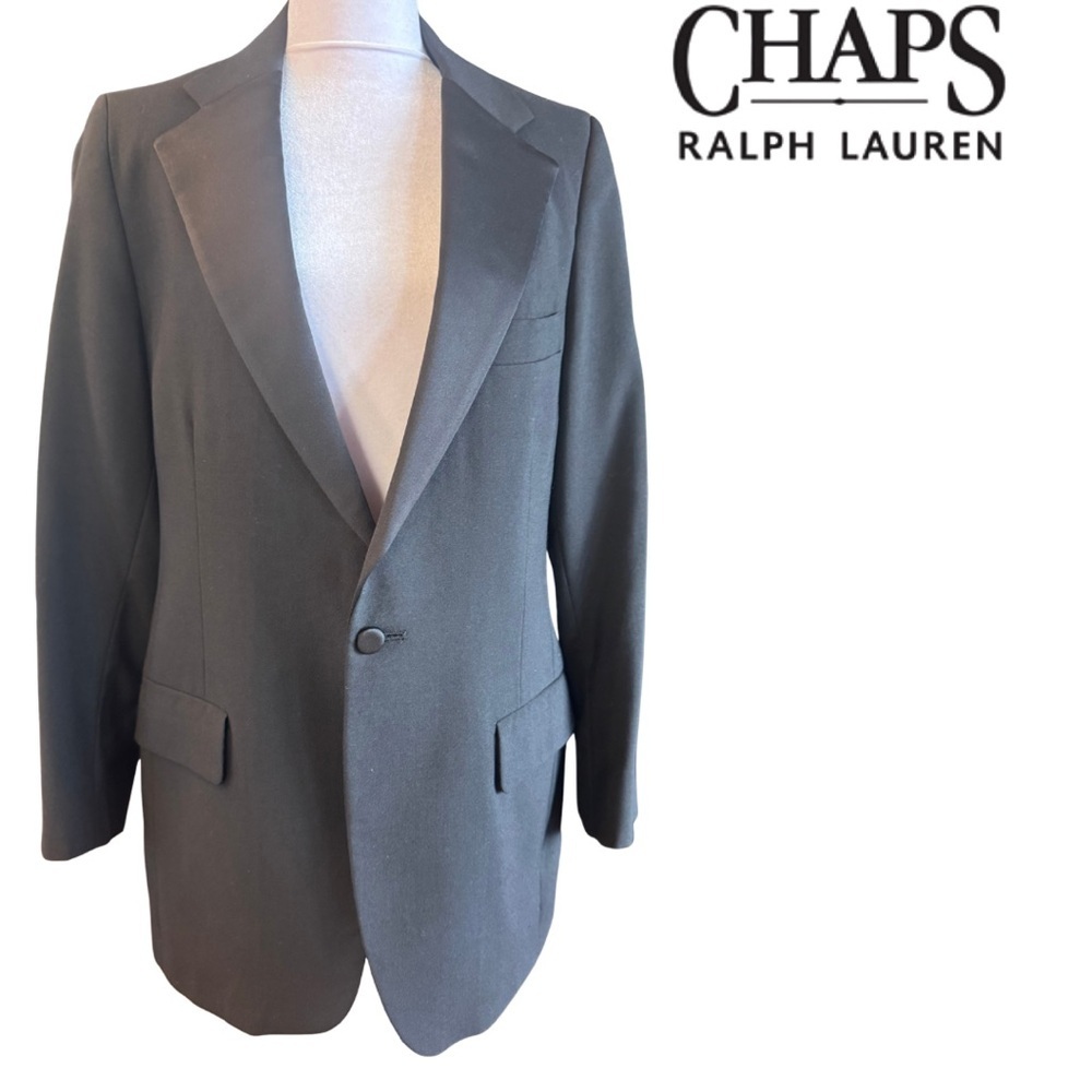 Virgin Wool Classic Traditional Black 2 Piece Tuxedo EUC Chaps by Ralph Lauren